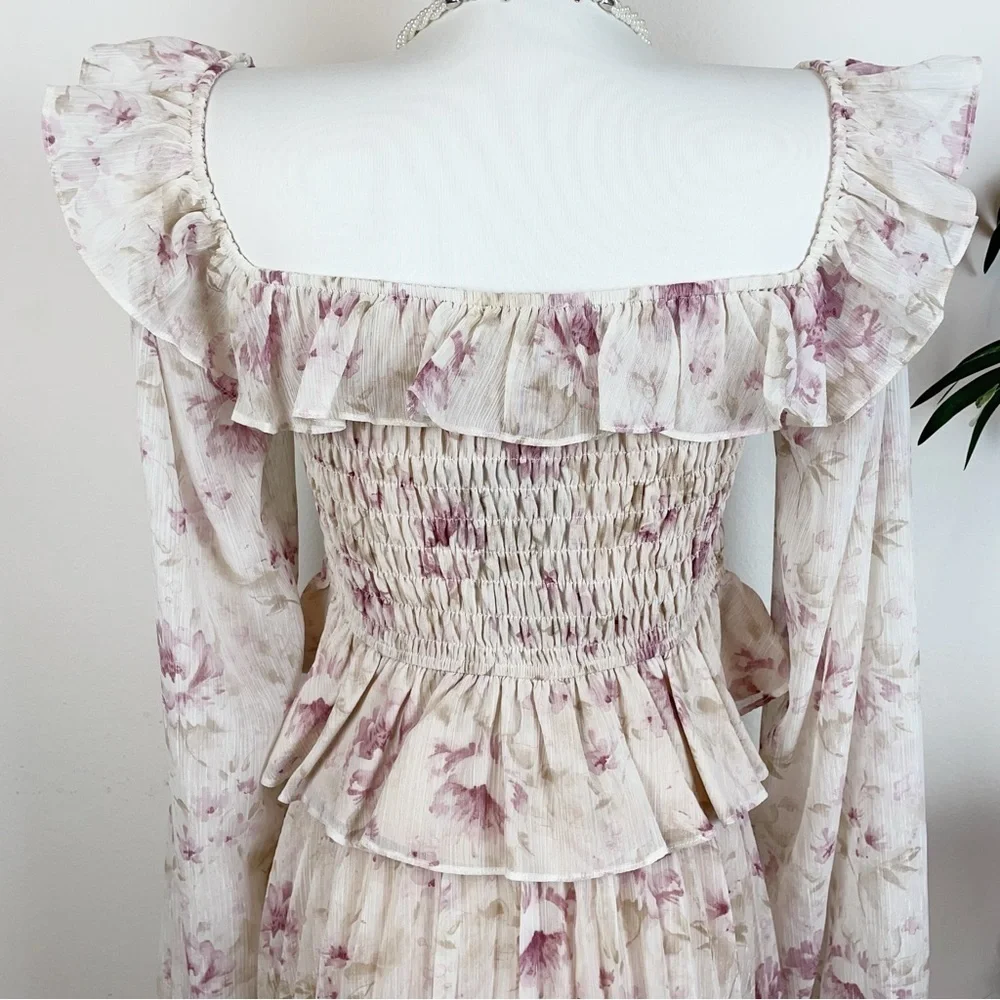 En Saison Kika Blouse & Midi Skirt Set in Pink Floral